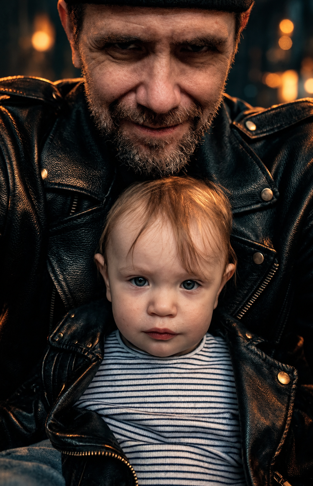 Black and white portrait of Brandon and Aurora
